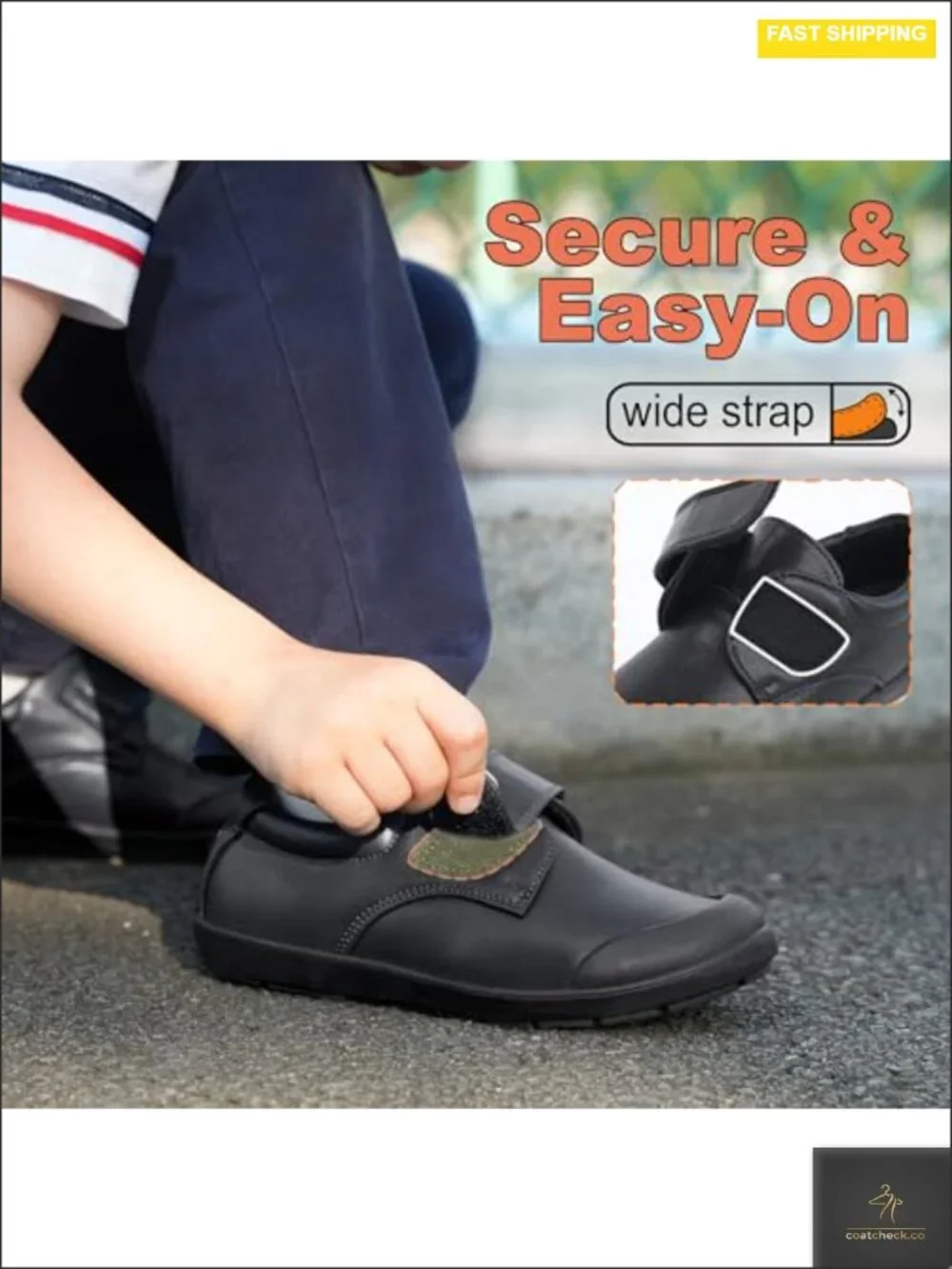 Boys' Strap School Uniform Shoes Durable Casual Dress Sneaker
